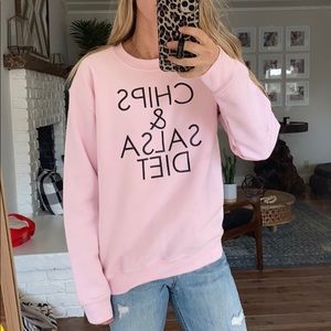 Chips and salsa diet pink sweater